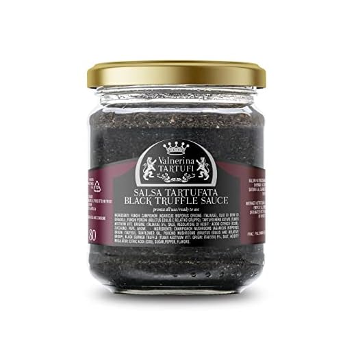 Valnerina Tartufi Salsa Tartufata Nuova Ricetta | Funghi Porcini Freschi, Tartufo Nero Estivo | Vasetto 180 gr.