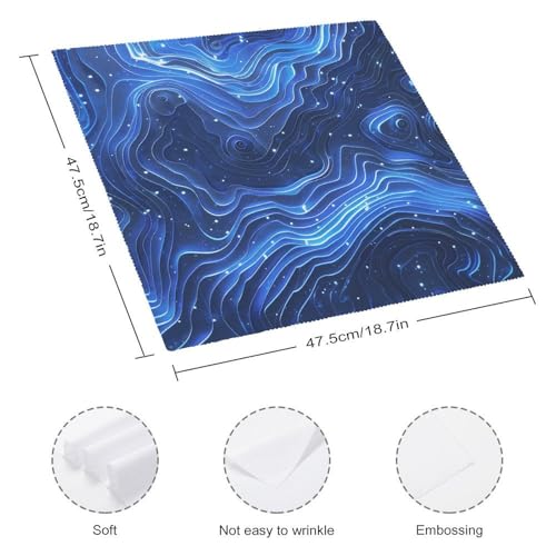 Servilletas de Tela con Patrón Azul Eléctrico Floral Cuadradas miniatura 2