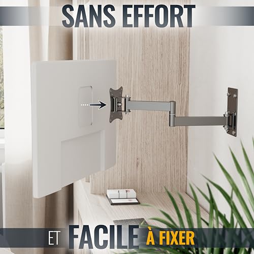 Support mural pour écran PC orientable qui libère l'espace de votre bureau de télétravail - 2