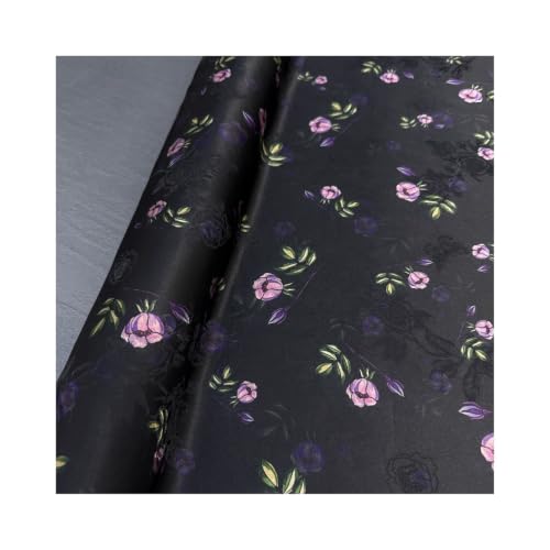 Tissu en soie Hualuo floral rose de qualité supérieure pour pièces de haute couture