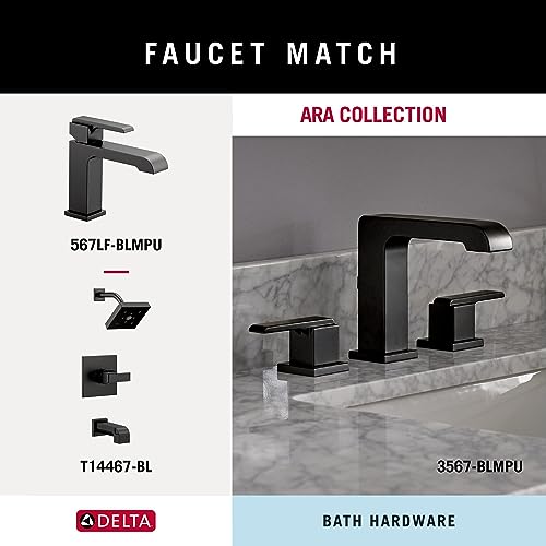 Image of Delta Single Towel Hook for Bathroom or Kitchen| Matte Black | Ara Accessories