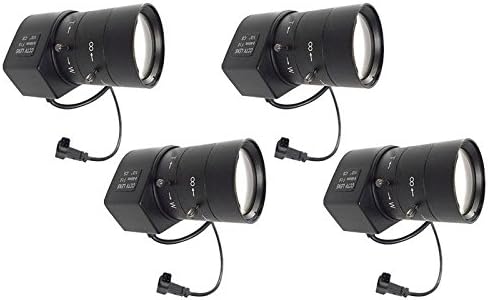 Evertech 4 Pcs 6-60mm Varifocal Auto Iris Lens F1.6 for Professional CCTV Security Cameras