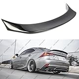 WheelX Real Carbon Fiber Rear Spoiler Compatible with 2014-2020 Lexus IS200 IS250 IS300 IS350, Duckbill Trunk Exterior High Kick Tail Deck Lid Wing Lip