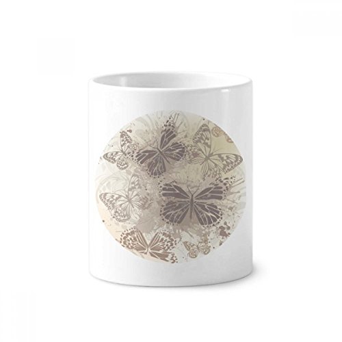 Support en céramique papillon gris pot à crayon et gobelet brosse à dents design 350ml
