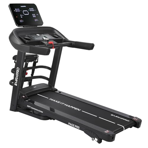 Image of Maxpro Manual Incline Treadmill for Home - Pace Pro PTM605M | 6-Level Incline | 5 HP Peak DC Motor | 14 km /h Speed | 110 kg User Weight | Foldable Walking & Running Machine, FitShow App