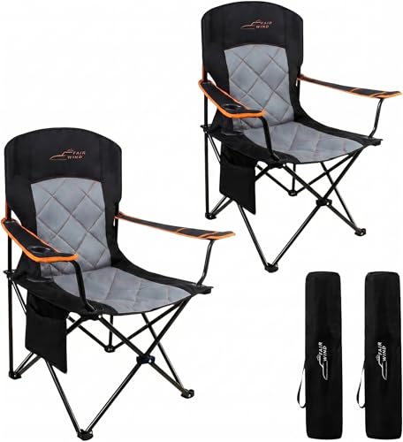 FAIR WIND Oversized Padded Camping Chair 2 Pack 350 LBS...