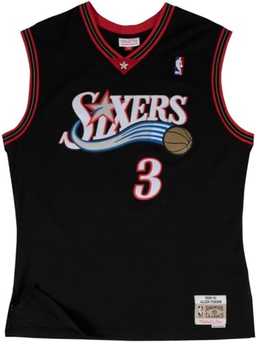 Outerstuff Youth Allen Iverson Philadephia 76ers Black Hardwood Classic Jersey (Youth Large)