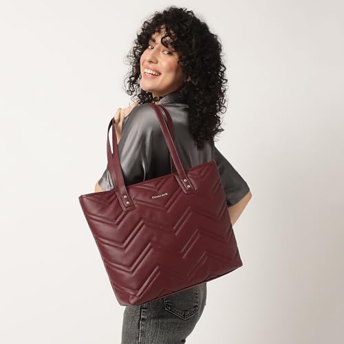 Image of Fastrack Laptop Tote for Girls | Faux-Leather Women's Handbags | Laptop Compatible upto 15 inch| Ladies Purse Handbag | Laptop Tote for Casual Carry