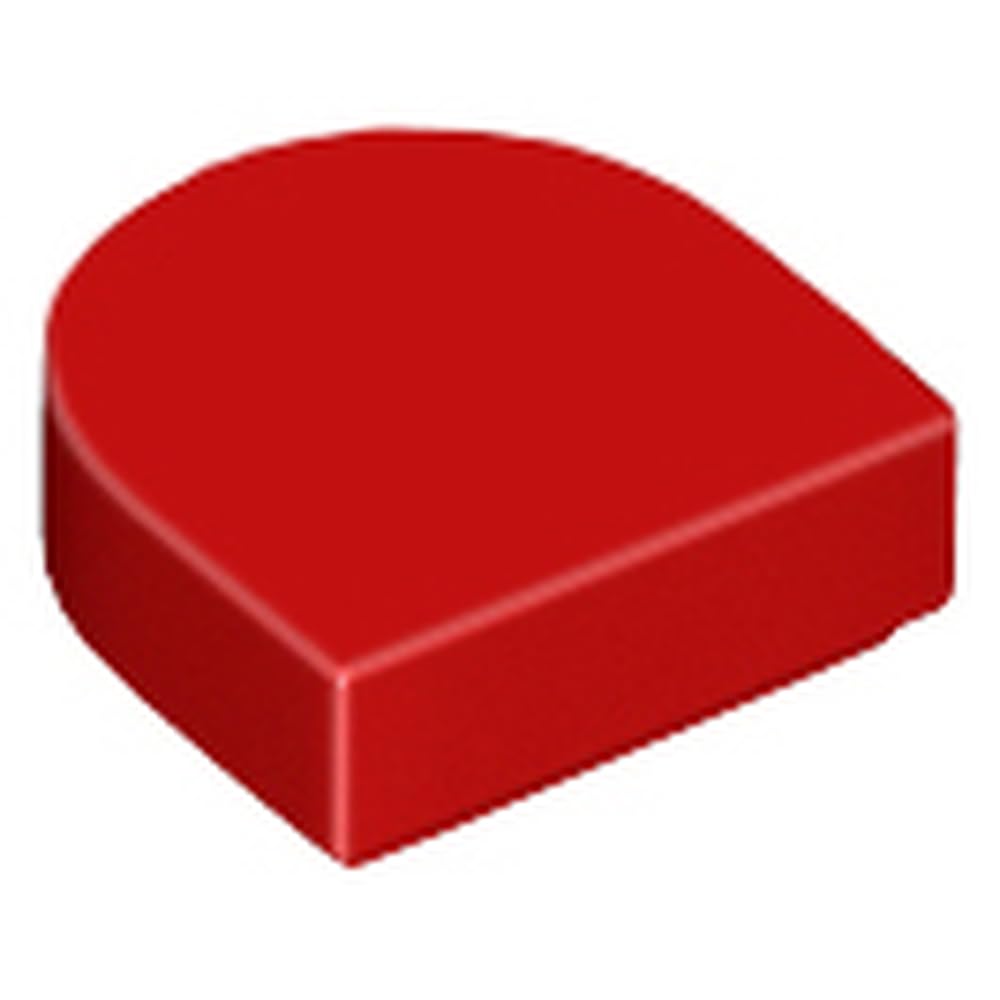 LEGO Tile, Round 1 x 1 Half Circle Extended, Part 24246, Part 24246, Choose Your Colour (Red, 10, count) โ image 1
