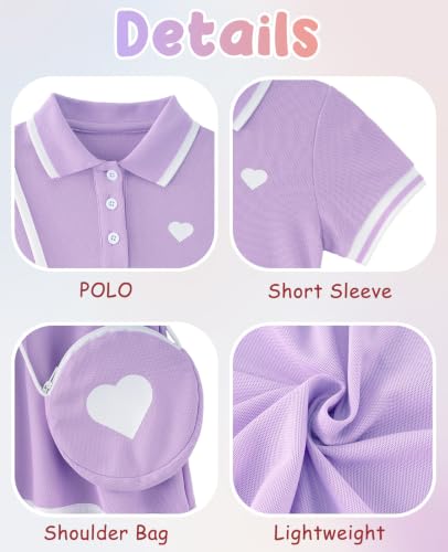 Move Dance Little Girls Sporty Dress Size 6-7 Purple Sundress with Bag - image 6