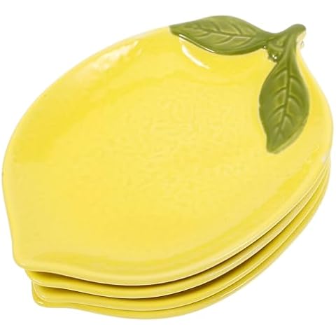 Amosfun Ceramic Lemon Appetizer Plates Cover