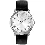 Bulova Orologio da uomo con cinturino in acciaio con quadrante argentato, Argento, Cinturino