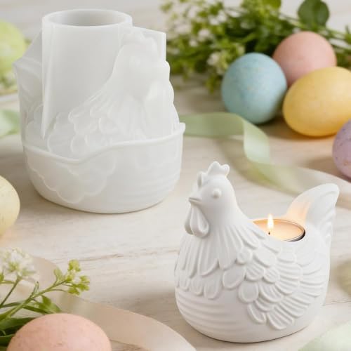Bafiwu Moldes de silicona para fundición de Pascua, 1 unidades, para velas de huevo de Pascua, de silicona, forma de hongos y erizos, para yeso y cera de soja (1)