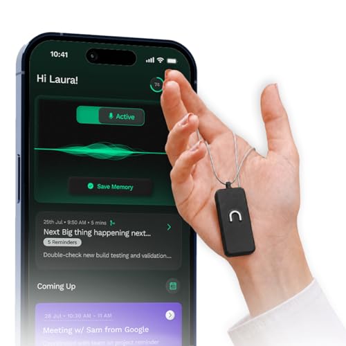 Image of India's First AI Wearable, Neo 1 - Meeting Notetaker for Offline & in-Person Conversations - Smart Summaries, to-Dos and Reminders - Black