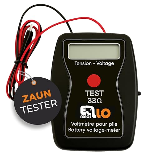 Ellofence Batterieprüfgerät - Präziser Weidezaunprüfer für 9V & 12V - Premium Weidezaun Prüfgerät - Stromtester für Elektrozaun - Hochwertiges Stromzaun Zubehör