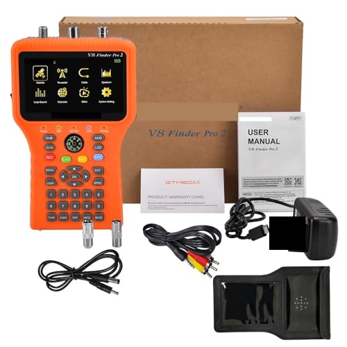 Medidor de Campo TDT, V8 Finder Pro2   Medidor de señal satelital DVB S2/T2/C, buscador de satélite digital HD con HEVC MPEG 4, receptor de TV satelital