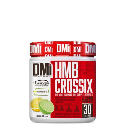 DMI Pre-Workout HMB CROSSIX Lemon Lime 240 g - Fórmula 5 ingredientes Activos: HMB, Creatina monohidrato, Beta-Alanina, Bioperine y Vitamina B6. Sin azúcar. CrossFit