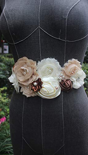 Nania Maternity Pregnancy Sash For Mon To Be Baby Shower Sash Flower Sash (Champagne) #TOP3