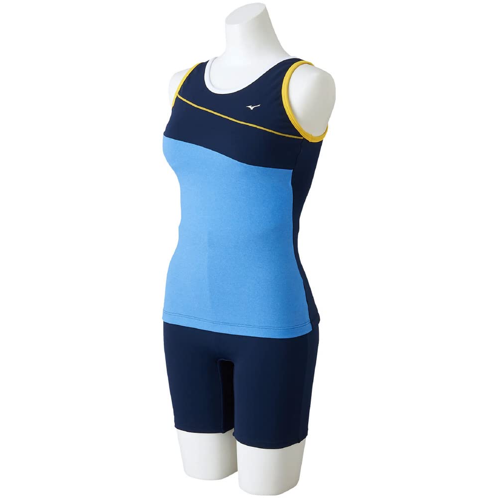 MIZUNO(ミズノ) スイム 水泳 フィットネス 水着 ジム用 レディース セパレーツ（３．５分丈）（股下１８ｃｍ） N2JG2844 84:ネイビー/イエロー サイズM Amazon.co.jp: MIZUNO(ミズノ) スイム 水泳 フィットネス 水着 ジム用