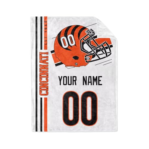 Image of Cincinnati Throw Blanket Custom Name and Number Personalized Gifts for Men and Women