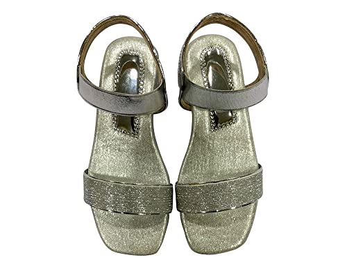Girls’ Glitter Sandals (Toddler/Little Kid) Open Toe Rhinestone Sandals For Girls Party Wedding Princess Dress Sandals4