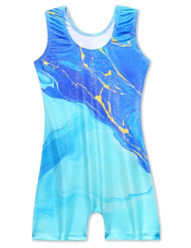 Image of Domusgo Gymnastics Leotards for Girls Sparkly One Piece Biketard Size 1-10Y