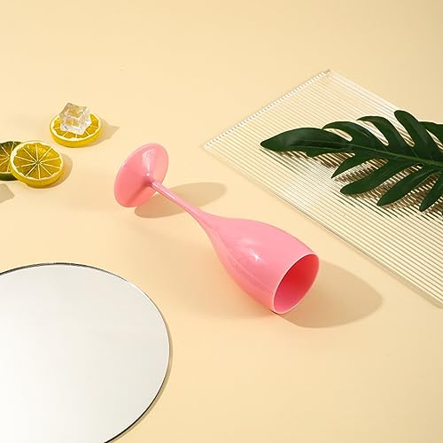 JUOPZKENN 12 unidades de taça de acrílico rosa copos de champanhe copos de vinho de plástico rosa co
