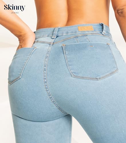 High-Rise Push-Up Jeans Pantalones Levanta Cola Colombianos Originales3