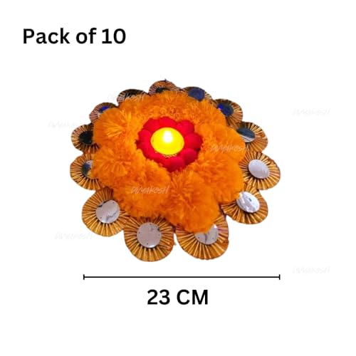 Image of Divyakosh Rangoli Mats with Tealight /Diya Stair for Home Decoration, Set of 10, Home Decorative Diyas,Diwali Gift Lamps, Candles Decor, Homee Decoration, Diwali Decora Items for Decor