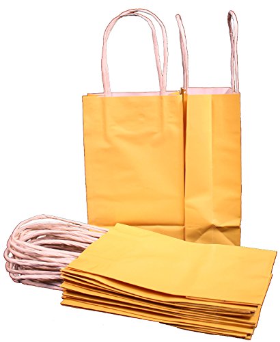 Creative Hobbies 24 Yellow Small Paper Gift Handle Bags Approx. 5.25