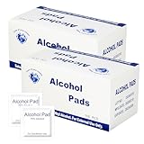 200pcs Alcohol Pads, 75% Alcohol Wipes, 6 * 6CM Alkoholtupfer, Einzeln Verpackt Aus Hygienischen Gründen, Geeignet für Geschäftsreisen, Reisen und Den Täglichen Gebrauch