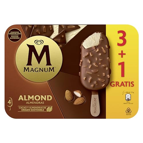 Magnum Bombón, Helado Almendras, 4 x 100ml (Congelado)