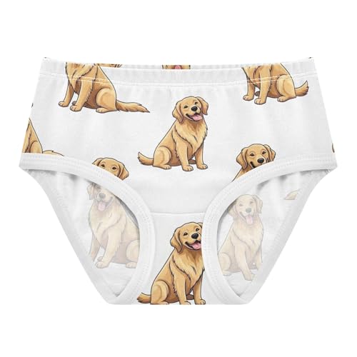Cotton Girls Underwear Toddlers Cute Golden Dogs White Panties Little Girl Fancy Kids Briefs Undies 2t