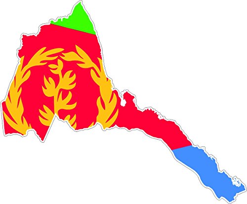 Akachafactory Autocollant Sticker adhesif Voiture Vinyle Drapeau Carte erythree