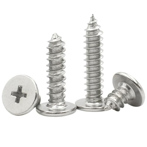 10〜50個 304ステンレススチール クロスフラットウェーハヘッドセルフタッピング木ネジ M2 M2.6 M3 M3.5 M4 M5 M6 DIY家具・木工用(12mm,M3.5 (50pcs))