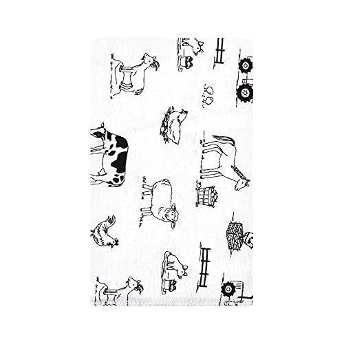 Image of Hudson Baby Unisex Baby Cotton Flannel Burp Cloths, Neutral Farm, One Size