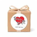 Just for You Gift Stickers 120 Pcs 1.6 Inch Round Thank You Labels for Gift Boxes, Bags, Small Business Packaging Seals, White Stickers with Red Heart for Boutiques, Retail Packages and Party Favors