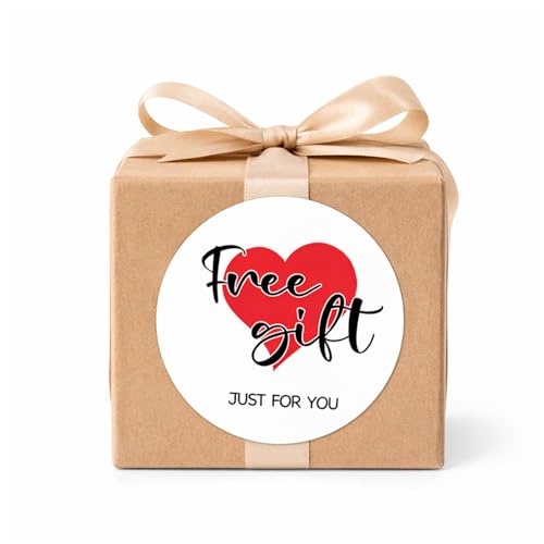 Just for You Gift Stickers 120 Pcs 1.6 Inch Round Thank You Labels for Gift Boxes, Bags, Small Business Packaging Seals, White Stickers with Red Heart for Boutiques, Retail Packages and Party Favors