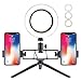 Produktbild 6,3''/7,8'' Selfie Ringlicht mit Stativ & Doppel-Handyhalter Tischlampe Mini Led Kamera Licht für TikTok Video und Live Makeup/Fotografie/5W/12W,A,6.3IN