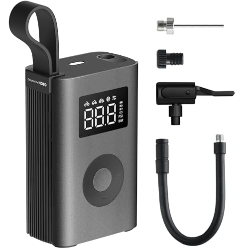 BATTERIA AL LITIO AD ALTA CAPACITÀ: Dotato di una batteria al litio da 2000 × 2 mAh, il gonfiatore portatile può gonfiare fino a 10 pneumatici da 29 a 36 psi (specifiche del pneumatico: 205/55 R16) con una singola carica completa.