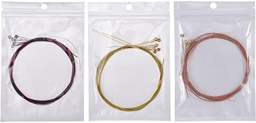 3 Sets of 6 Guitar Strings Replacement Steel String for Acoustic Guitar (1 Brass Set, 1 Copper Set and 1 Multicolor Set)