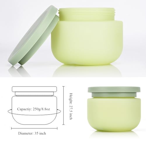 Qeuly 8.8 Oz Plastic Jars With Lids，2 Pcs Cosmetic Containers With Lids, Leak Proof Cosmetic Jars, Body Butter Containers for Cream, Bath Salt, Sugar Scrub, Gel, Slime, Rhinestone Storage3
