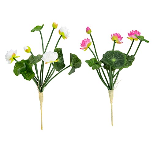 Balacoo 2 Piezas De Plantas Artificiales Enchufables para Exteriores para Patio Arreglos Falsos Decoración De Pared De Flores Artificiales De Seda Lirio De Agua Artificial De