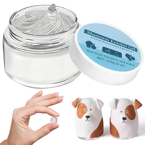 170g Clear Exhibit Gel to Keep Things in Place Removable Museum Exhibit Putty Provides Invisible Protection for Treasures Reusable Transparent Exhibit Wax for Fixed Collection and Decorations