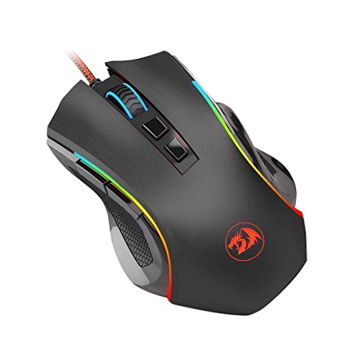 Redragon MOUSE GAMER GRIFFIN PRETO COM LED RGB - M607, UNICO glide
