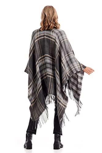 Mud Pie Women's Yvette Poncho, Dark Grey, One Size3