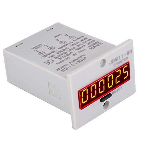 Image of 6 Digits Electronic Counter, 0-999999 Counting Range LED Digital Display Counter Relay No Voltage Counter (AC /DC110V)