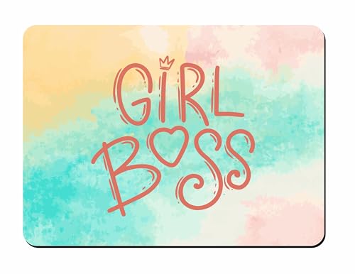 Image of Girl Boss Printed Mouse Pad (9 x 7.5 Inch) | Anti-Slip Rubber Base | Stylish Mouse Mat for Office, Home & Laptop Desk