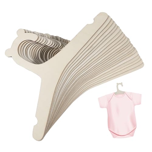 SUPVOX 20pcs Wood Hangers for Clothes Organization Cute Nursery Decor Non Slip Design Versatile Storage for Clothes Natural Wood Finish