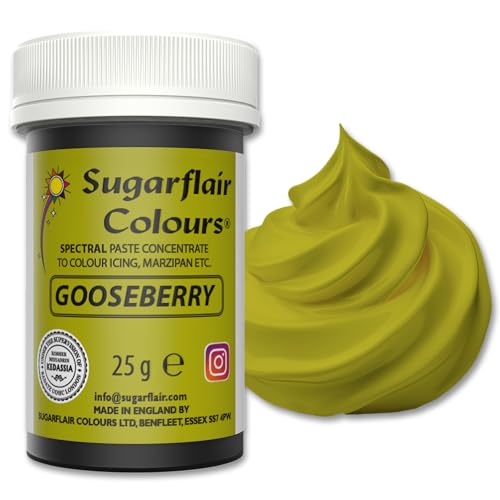 Sugarflair Food Colouring Paste Gooseberry, Concentrated Spectral Food Colouring for Buttercream, Sugar Paste, Royal Icing, Cake Mixes, Macarons and More! - 25g